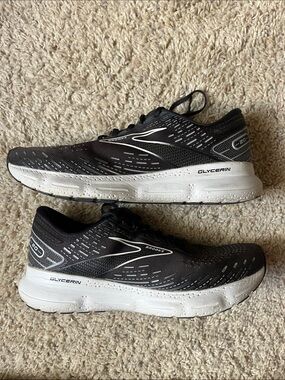 Brooks Black and White Glycerin Neutral Running Shoes